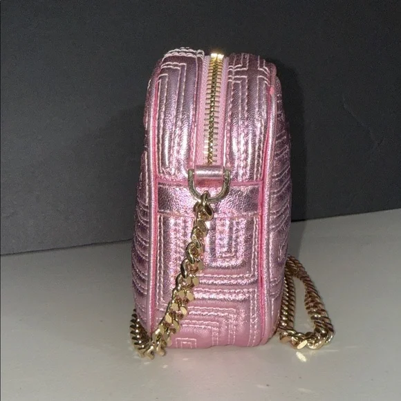 RARE Versace Metallic Pink Crossbody Bag Gold Chain CAMERA purse PERFECT SIZE! - Picture 6 of 17